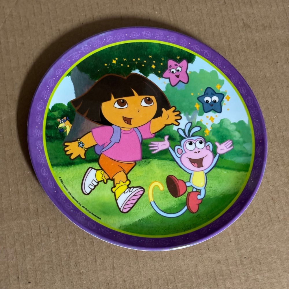 Dora the Explorer Zak Designs Melamine Plate 2005 Viacom Boots Swiper 8 Inch